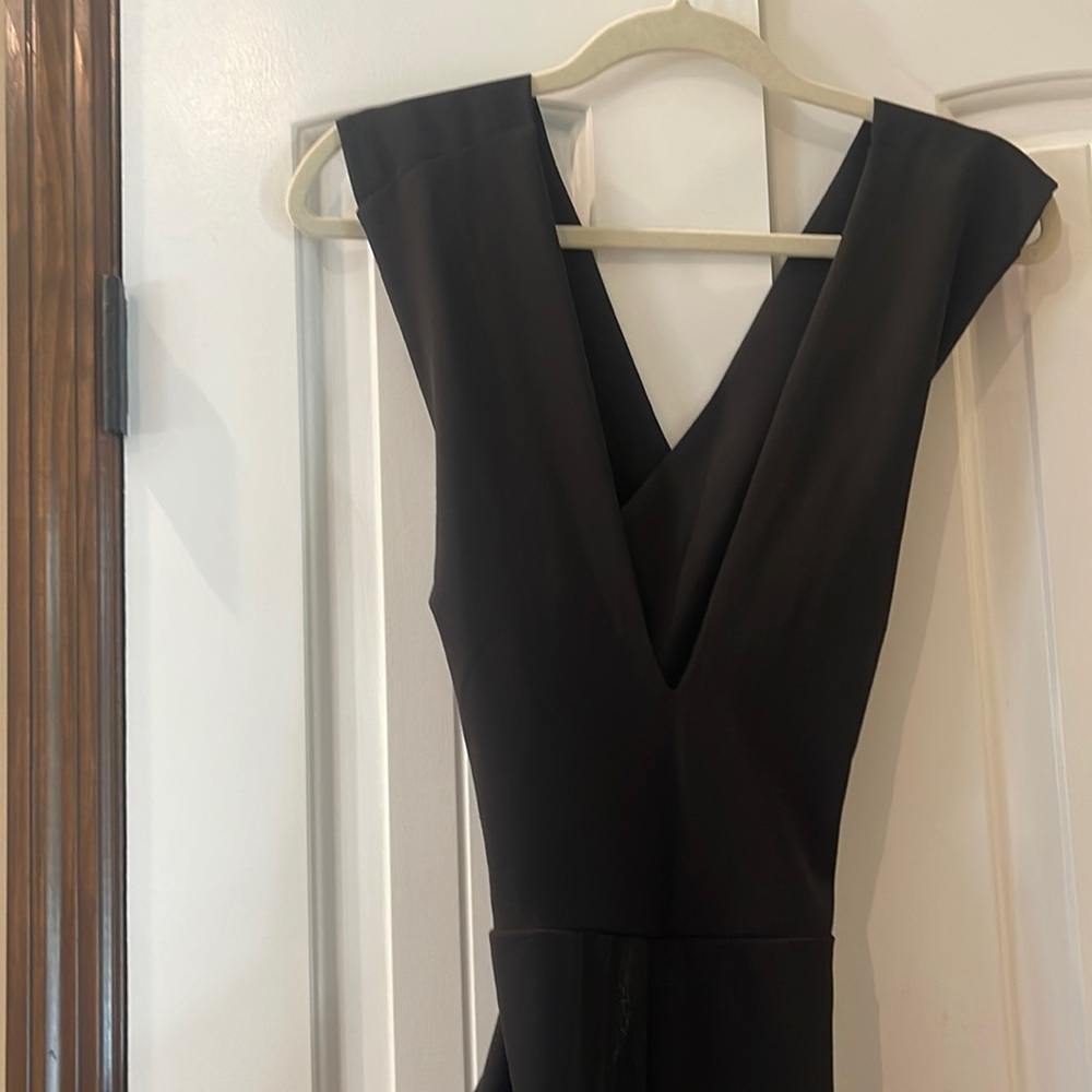 Deep v-neck jumpsuit with cross back